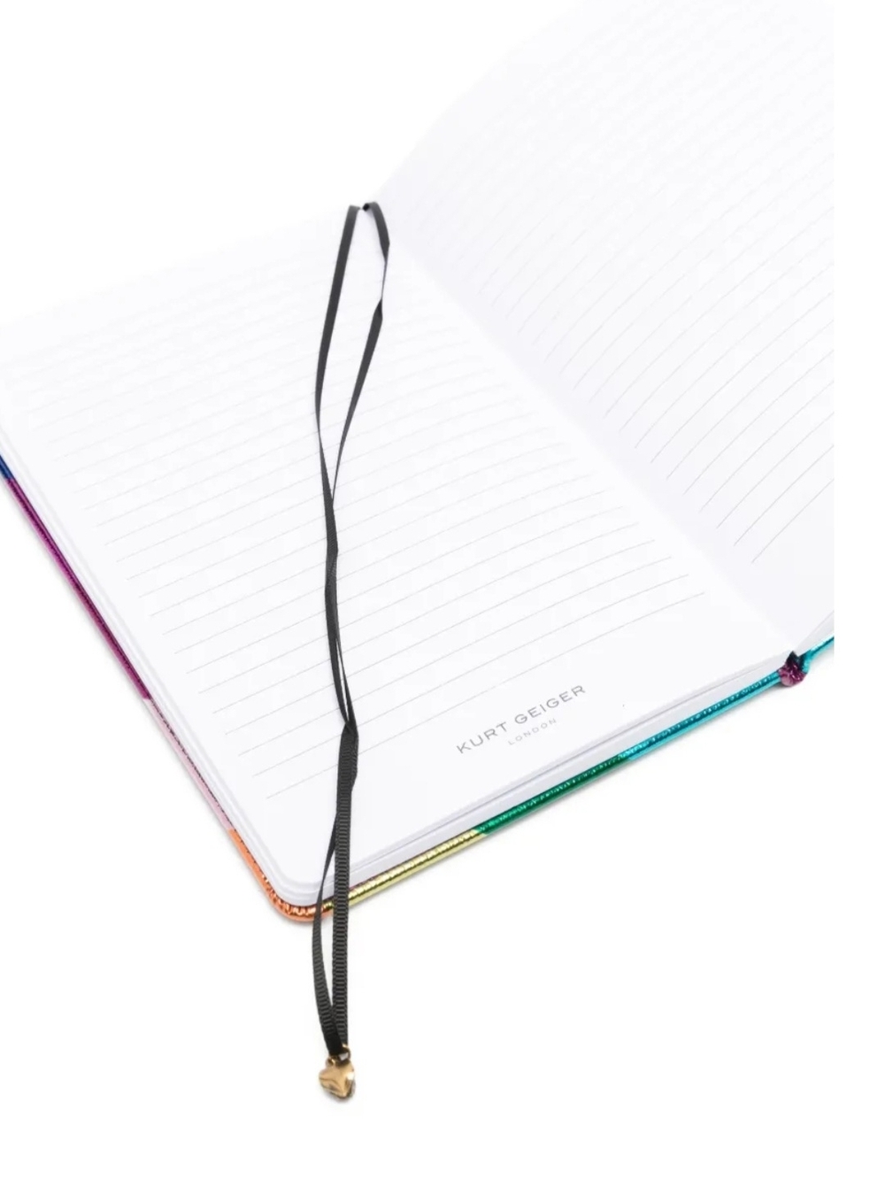 Kurt Geiger Multicolor Metallic Stripe Journal Notebook w/Eagle Head, NWT - Picture 4 of 4